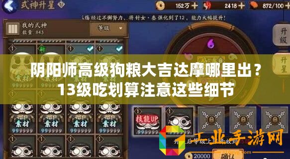 陰陽師高級狗糧大吉達(dá)摩哪里出？13級吃劃算注意這些細(xì)節(jié)