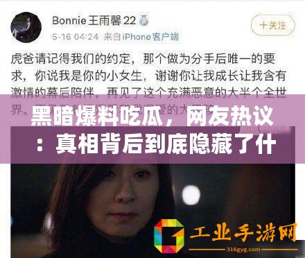 黑暗爆料吃瓜，網友熱議：真相背后到底隱藏了什么秘密？